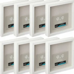 8 Pack: White 9" x 9" Belmont Shadow Box by Studio Décor®