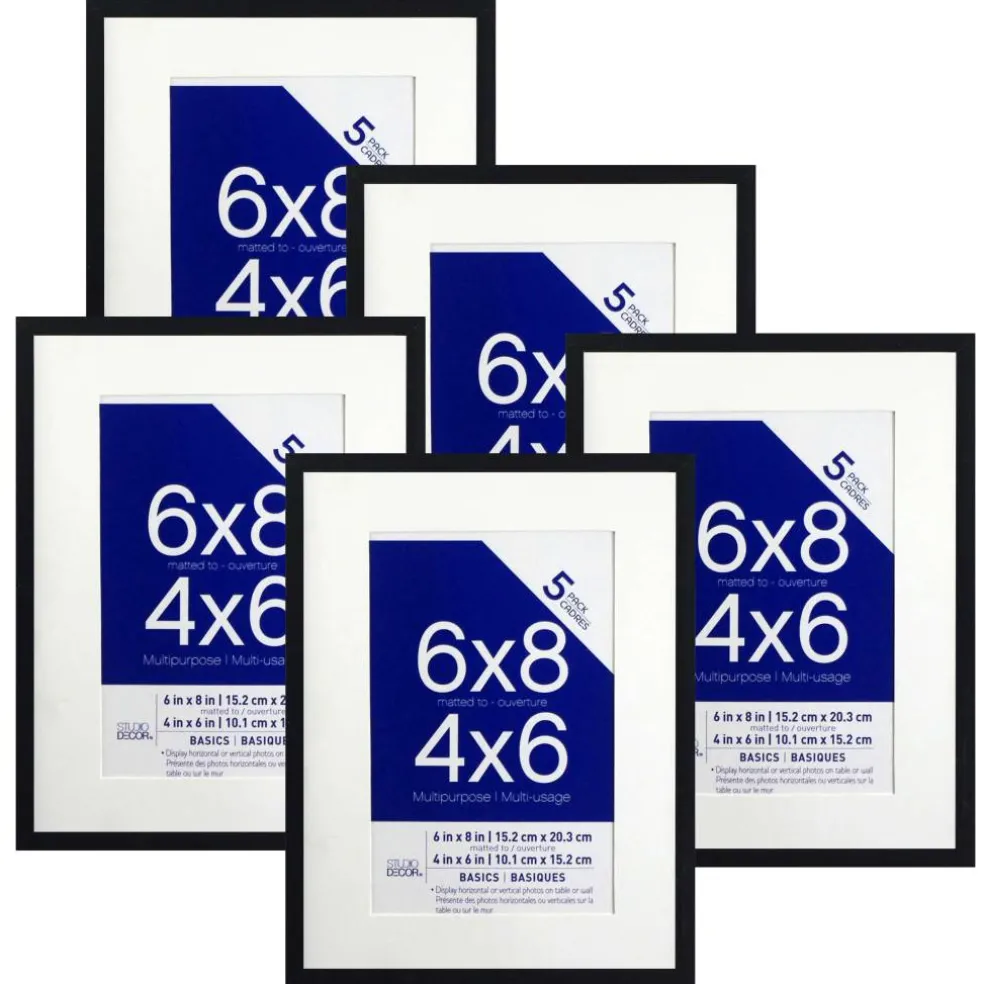 5 Pack 4" x 6" Basics Multipurpose Tabletop Frames by Studio Décor®