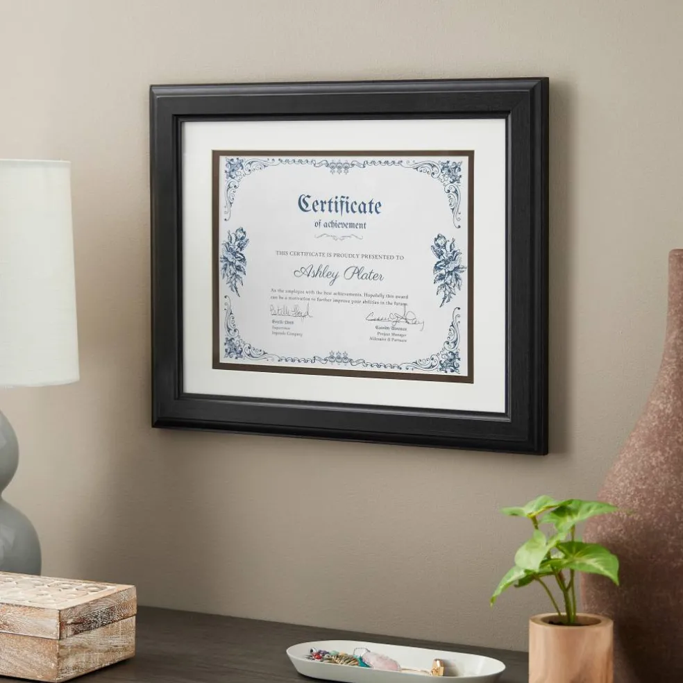 8 Pack: 11" x 14" Brown Document Frame with Double Mat by Studio Décor®