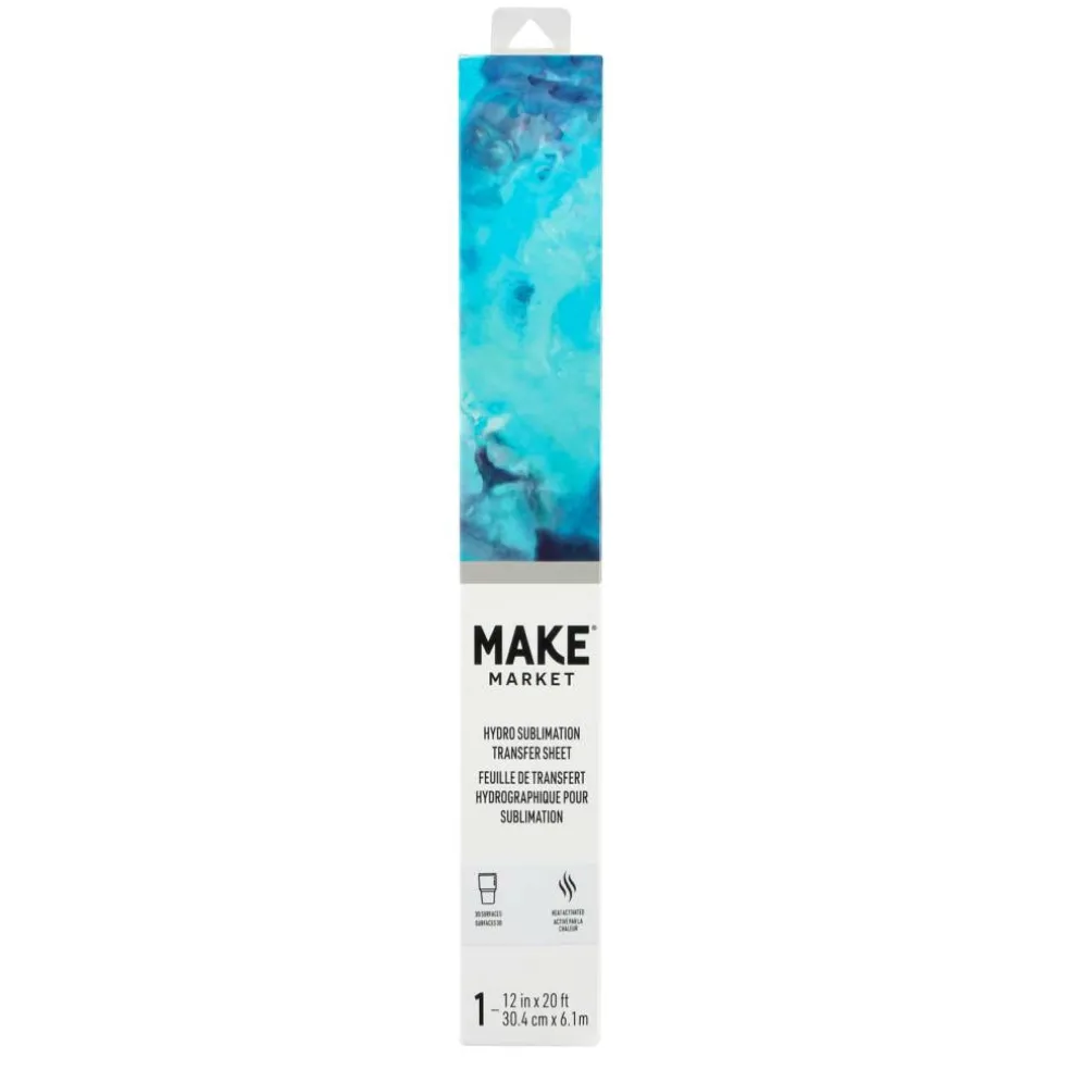 12 Pack: 12" x 20ft. Blue Marble Hydro Sublimation Transfer Sheet by Make Market®