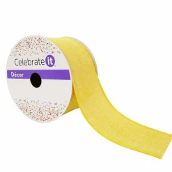 12 Pack: 2.5" x 25ft. Faux Linen Wired Ribbon by Celebrate It™ Décor