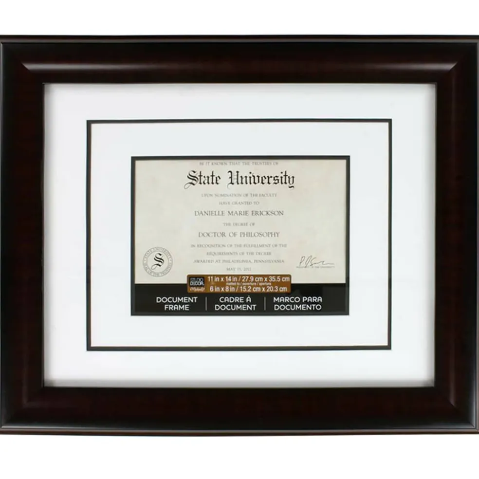 6 Pack: 6" x 8" Mahogany Document Frame with Double Mat by Studio Décor®