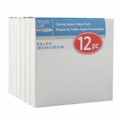 12 Pack 8" x 8" Super Value Canvas by Artist's Loft®
