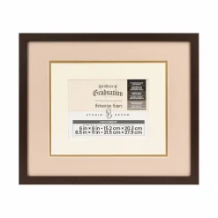 6 Pack: 6" x 8" / 8.5" x 11" Walnut Document Frame with Triple Mat by Studio Décor®