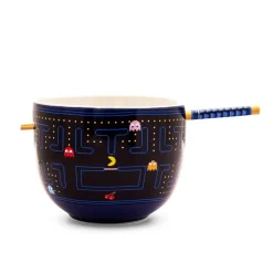 PAC-MAN Classic Maze 20-Ounce Ceramic Ramen Bowl and Chopstick Set