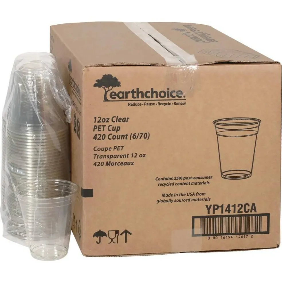 Pactiv Corp. 12 oz. Plastic RPET Cold Cup - Clear (420/Carton)