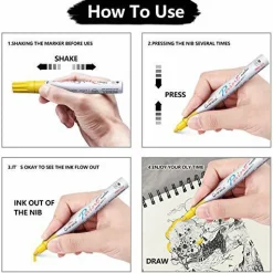 Paint Pens Set - Oil-Based Waterproof Paint Markers for Rocks, Wood, Fabric, Plastic, Canvas, Glass, Mugs, and DIY Crafts, Quick-Dry, Permanent, and Fade-Resistant