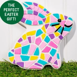 Paint Your Own Bunny Garden Stone, Craft Kits, Stepping Stones Kit for Kids, Ceramics to Paint, Ages 6+