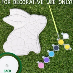 Paint Your Own Bunny Garden Stone, Craft Kits, Stepping Stones Kit for Kids, Ceramics to Paint, Ages 6+