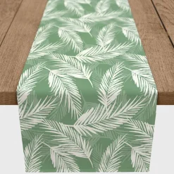 Palms on Green Outdoor Table Runner