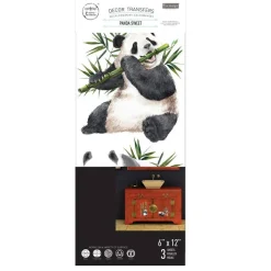 Panda Sweet - Small Transfers 6"x12" 3 sheets Rub on Transfers for Furniture Vintage Rub on Transfers Stickers for Crafts Classic Spring Summer Autumn Decoration Transfers