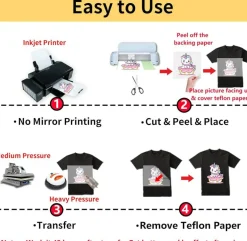 Papel Transfer Ink Jet GLITTER for Dark & Light Fabrics Sheets 8.5