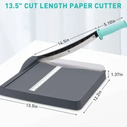 Paper Cutter, Paper Slicer with Safety Guard and Blade Lock, 12" Cut Length Guillotine Paper Cutter with 16 Sheet Capacity, Paper Cutters and Trimmers for Cardstock Cardboard (Gray)
