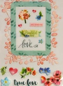Paper House Floral Love Dimensional Sticker Frame With Easel