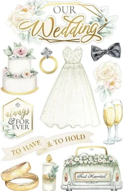 Paper House Our Wedding Dimensional Stickers