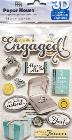 Paper House We're Engaged Dimensional Stickers