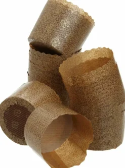 Paper Muffin Cupcake Molds 25-Pack, Brown/Gold Pattern, 2.75-Inches W x 2-Inches H