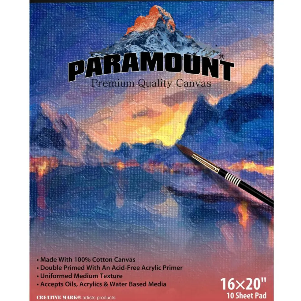 Paramount Universal Primed Cotton Canvas Pads, White - 16"x20", 12 Packs