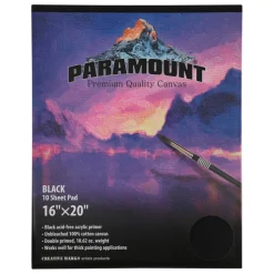 Paramount Universal Primed Cotton Canvas Pads, Black - 16"x20"