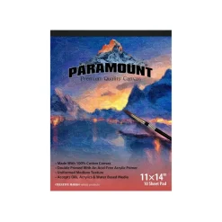 Paramount Universal Primed Cotton Canvas Pads, White - 11"x14", 24 Packs