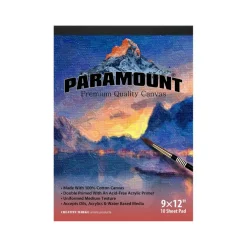 Paramount Universal Primed Cotton Canvas Pads, White - 9"x12", 12 Packs