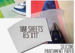 PARCHMENT SILICONE TISSUE paper FOR HEAT TRANSFER APPLICATIONS 8.5x11 100 Sheets