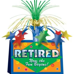 Party Central Pack of 12 Blue and Green Retired Now The Fun Begins! Centerpieces 13"