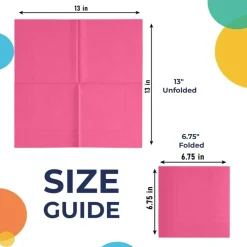 Party Solids Paper Napkins Disposable Everyday 100 Pcs 2 Ply Napkins Paper Everyday For Parties & Party Supplies