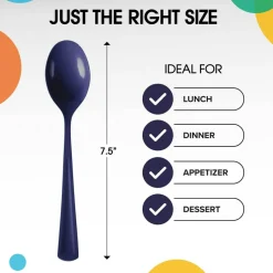 Party Solids 100 Pcs Disposable Utensils – Heavy Duty Plastic Cutlery Set – Premium Plastic Forks, Spoons or Knives for Parties, Events, Catering & Tableware Supplies by Exquisite