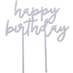 Pastel Glitter Happy Birthday Cake Topper by Celebrate It™