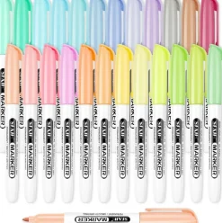 24 Pastel Permanent Markers Set – Assorted Dreamy Colors, Fine Point Quick-Dry Waterproof Fade-Resistant Permanent Marker Pens for Coloring, Drawing, Scrapbooking, Art, Journaling & Craft Projects