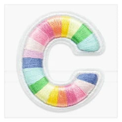 2" Pastel Rainbow Stripes Letter Iron-On & Adhesive Patch by Make Market®