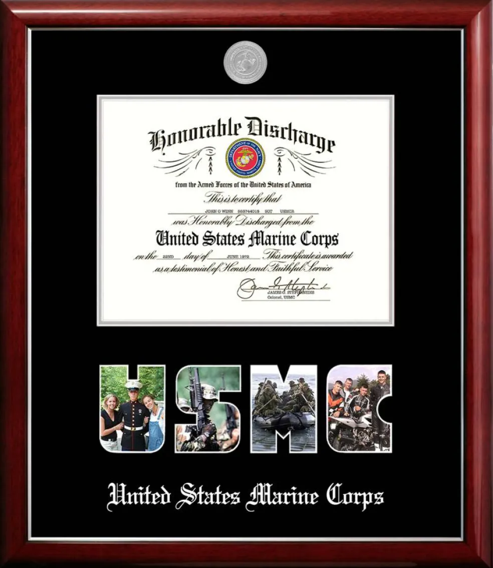 Patriot Frames Marine 8.5x11 Discharge Classic Frame with Silver Medallion