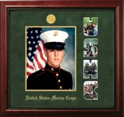Patriot Frames Marine 8x10 Portrait Executive Frame with Gold Medallion and gold Filet