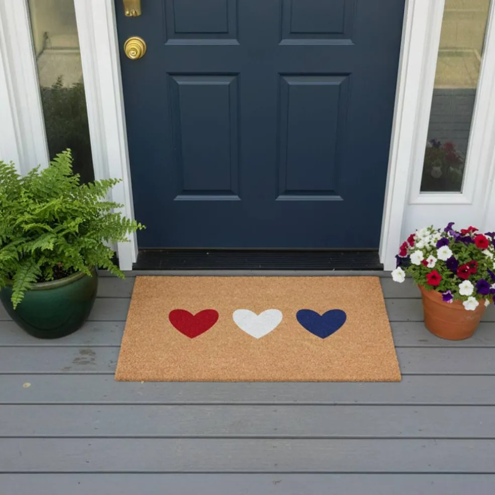 Patriotic Hearts Doormat