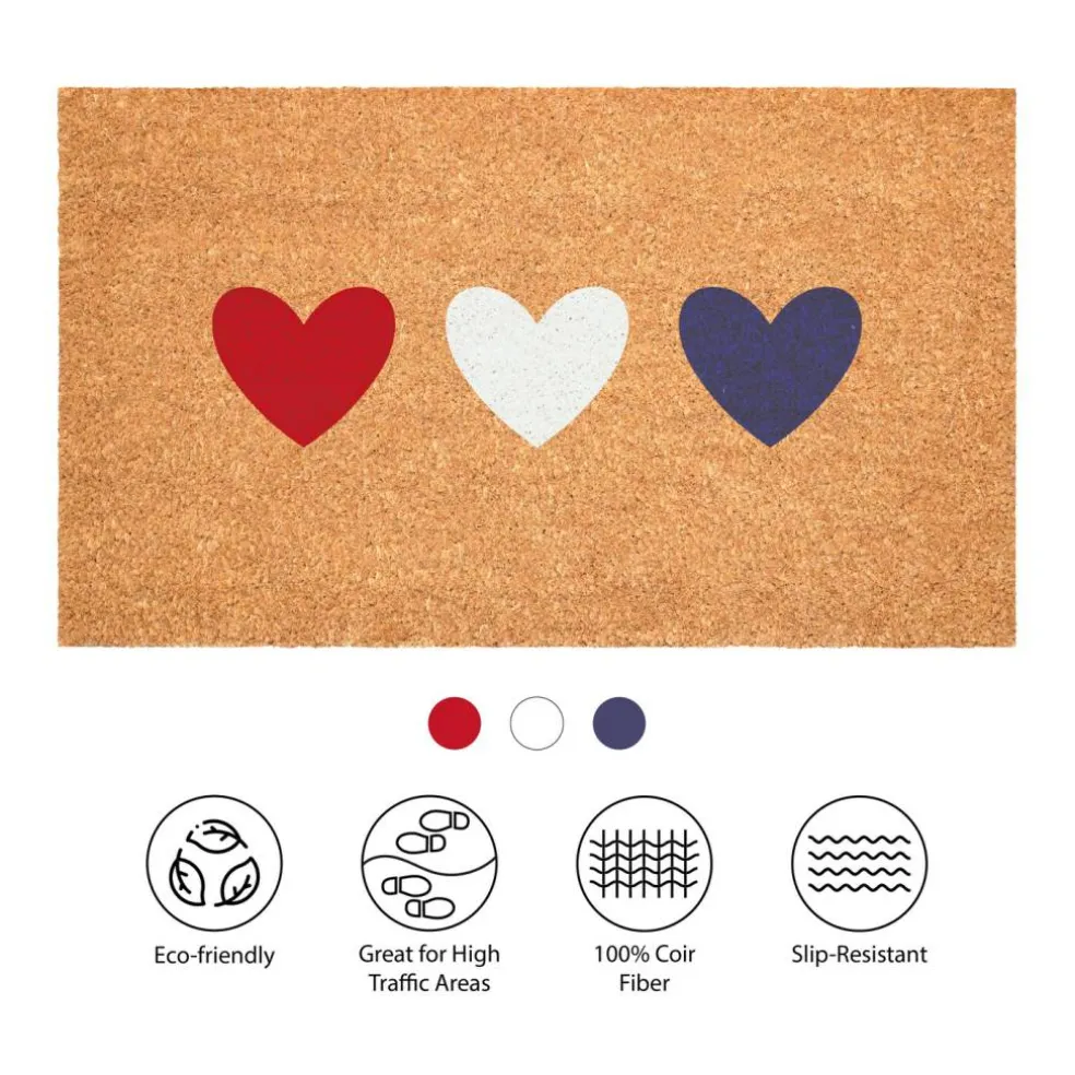 Patriotic Hearts Doormat