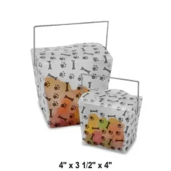 Paw Print Pattern Wire Handle Boxes 4" x 3.5" x 6"