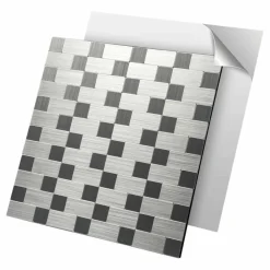 10-Pck Peel and Stick Metal Backsplash Tile Bath Kitchen Mosaics Wall