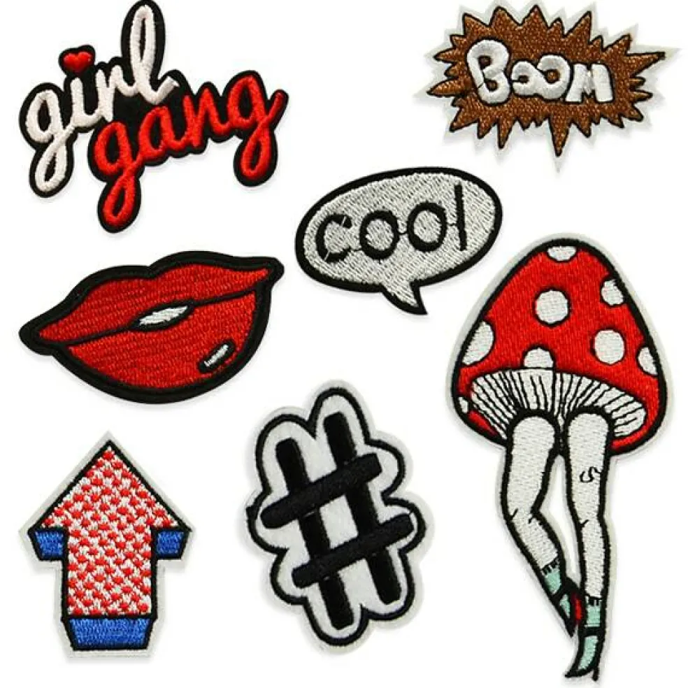 7 PC Milly Iron-On Embroidered Applique/Patch Patch Collection