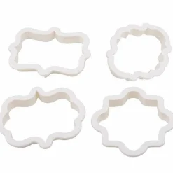 4 PC Plastic Frame Pattern Shape Cookie Cutters Set