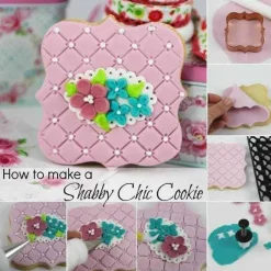 4 PC Plastic Frame Pattern Shape Cookie Cutters Set