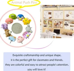 30 pcs animal push pins cute decorative thumbtacks for cork boards photo walls and maps