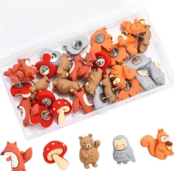 30 pcs animal thumb tacks push pins for cork and bulletin boards