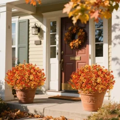 24 Pcs Artificial Fall Flowers Fake Mums for Outdoor Decorations, Mixed