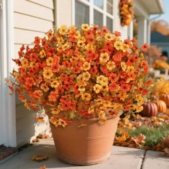 24 Pcs Artificial Fall Flowers Fake Mums for Outdoor Decorations, Mixed