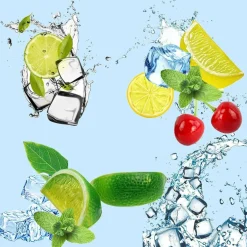 50PCS Artificial Fruit & Fake Ice Decoration Set, Acrylic Crushed Ice Cubes, Realistic Lemon Slices, Faux Lemon Wedges and Lifelike Cherries for Photography Props, Vase Fillers, Drinks Display & Home Decor