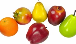 6PCS Artificial Fruits Decorative Set, Realistic Fake Apples Pears Orange & Pomegranate Foam Fruit Display Props, Faux Fruit Centerpiece Decor for Home, Kitchen Table, Photography & Store Display