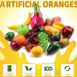 20PCS Artificial Fruit Set for Decoration, Realistic Fake Fruit Assortment with 13 Fruit Varieties, Faux Fruit Bowl Fillers for Home Decor, Christmas Party Decorations, Photography Props & Educational Displays