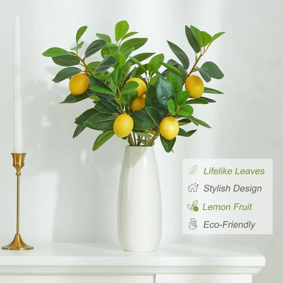 3 Pcs Artificial Lemons Tree Branches