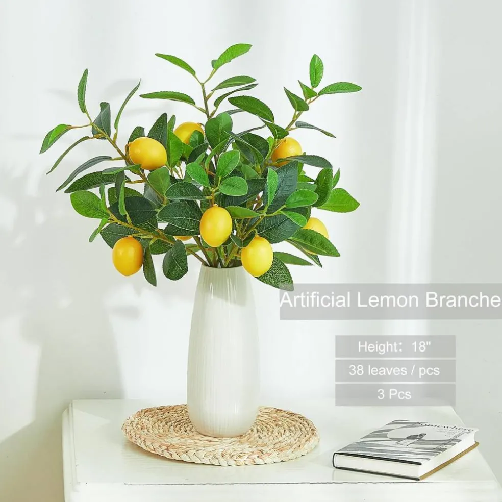 3 Pcs Artificial Lemons Tree Branches